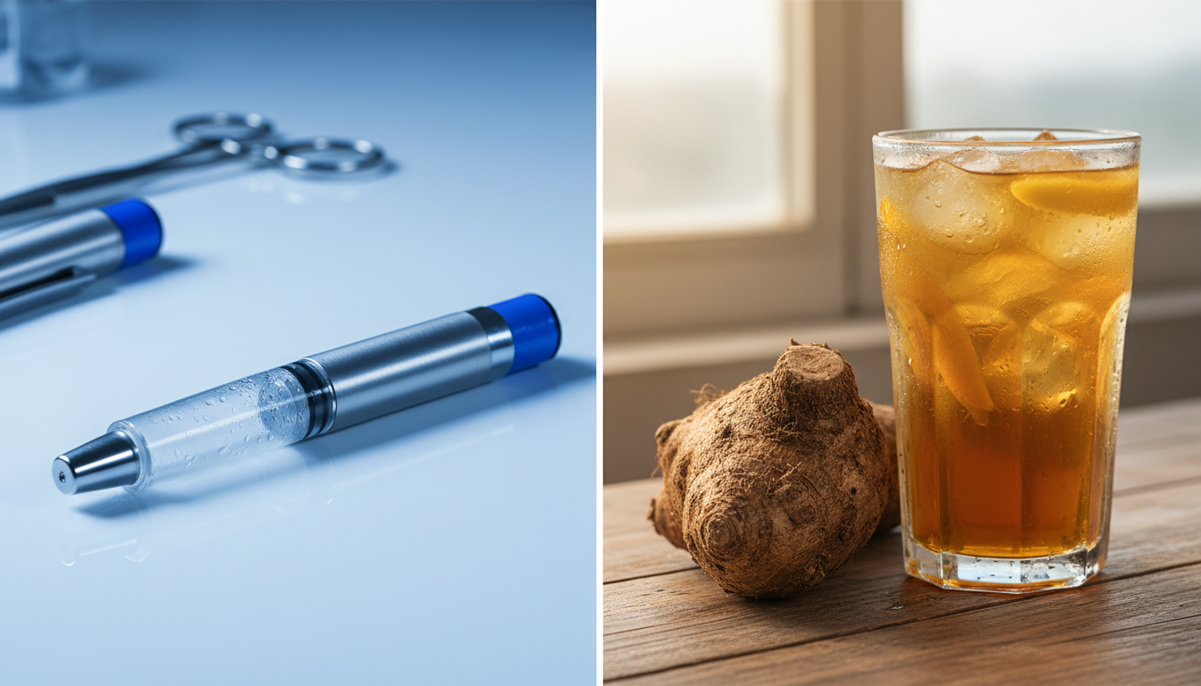 Abnehmspritze im Vergleich zur Konjak-Wurzel
